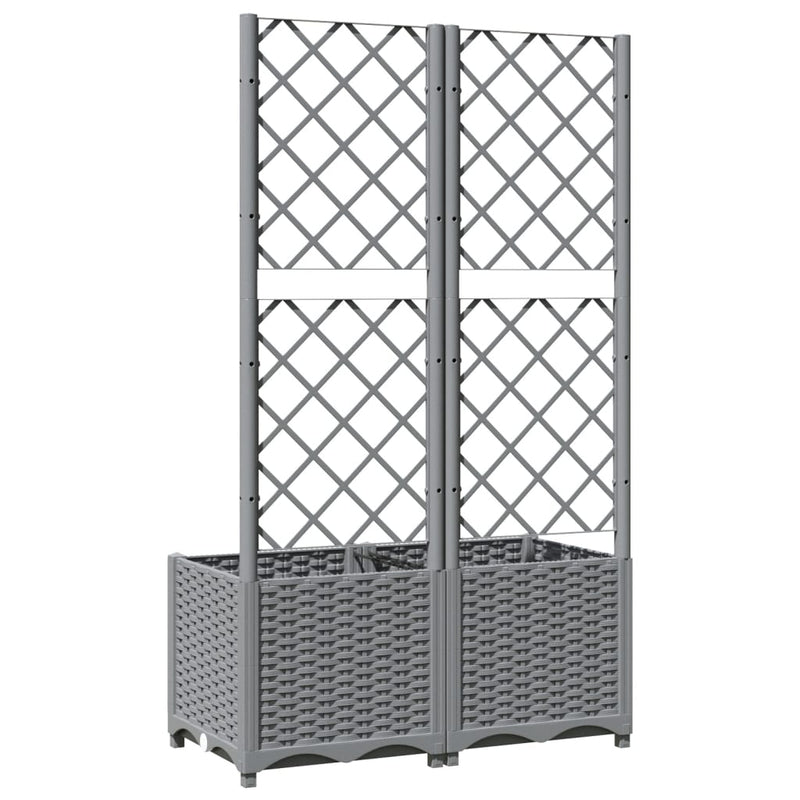 vidaXL Maceta de Jardín con Celosía PP 40x40x136 cm Gris Claro - Image 15 of 31