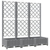 vidaXL Garden Planter with Trellis Light Grey 40x40x121.5 cm PP - Image 6 of 24