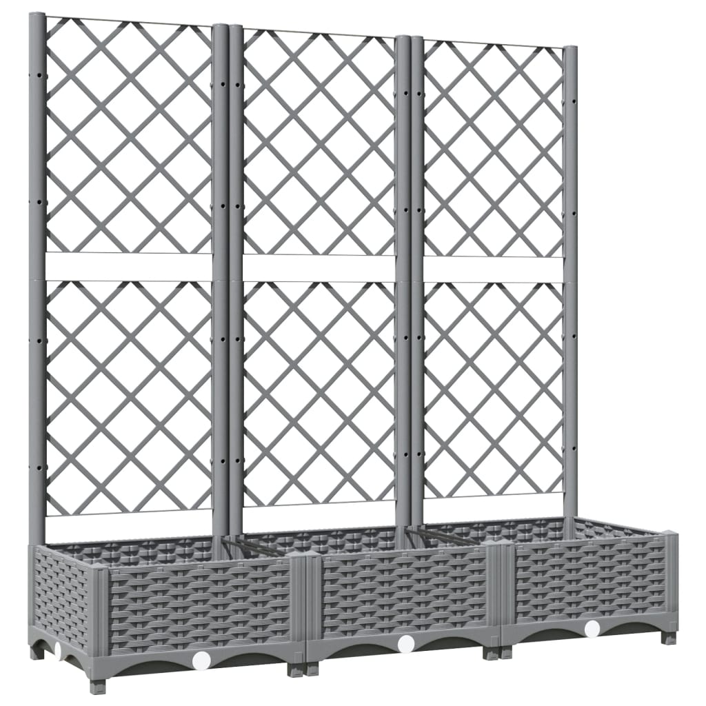 Fioriera e Graticcio PP 120x120x121,5 cm Grigio Chiaro - immagine 3 | SolPatio - Image 3 of 16