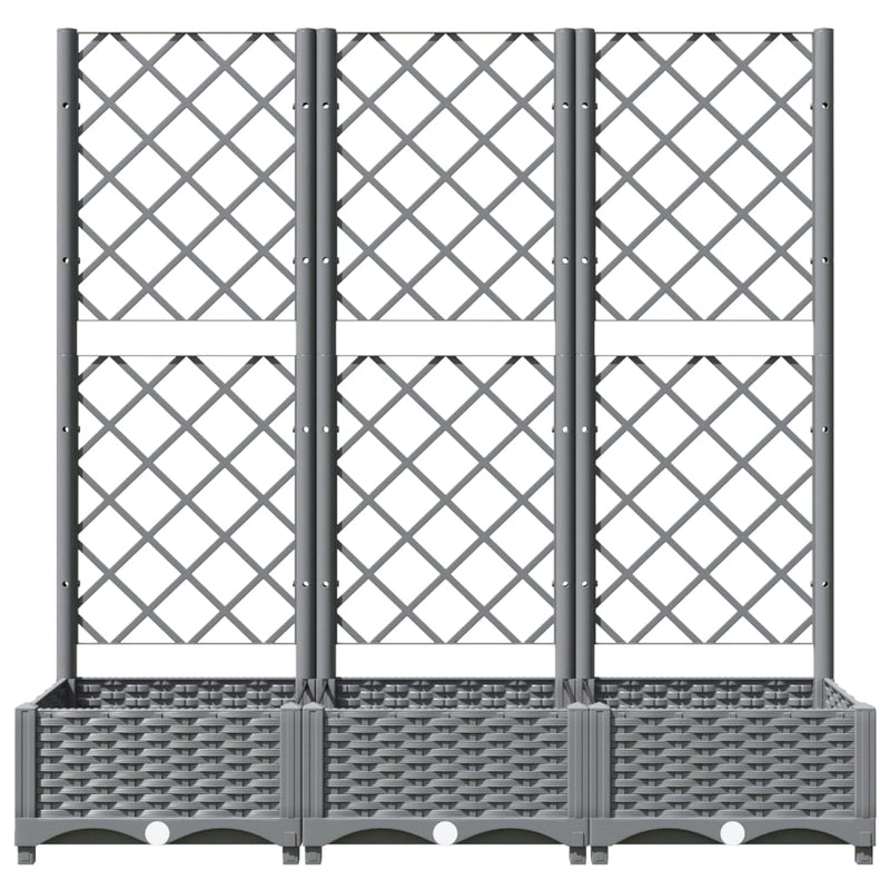 Fioriera e Graticcio PP 120x120x121,5 cm Grigio Chiaro - immagine 5 | SolPatio - Image 5 of 16