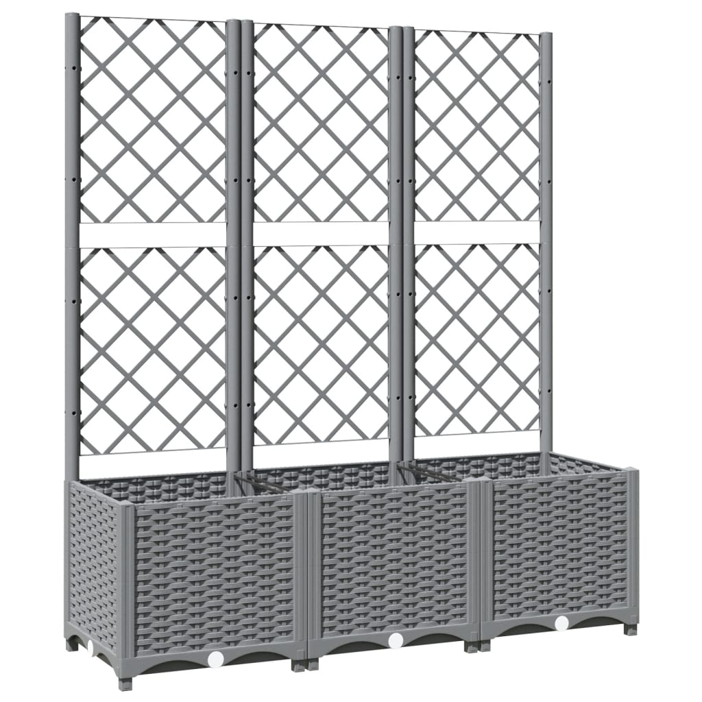 vidaXL Maceta de Jardín con Celosía PP 40x40x136 cm Gris Claro - Image 5 of 31