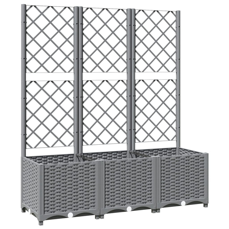 Fioriera Giardino con Graticcio Grigio Chiaro 120×40×136cm PP - Image 2 of 7