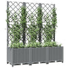 vidaXL Garden Planter with Trellis, PP, 120x40x136cm, Light Grey - Image 6 of 15