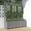 vidaXL Garden Planter with Trellis, PP, 120x40x136cm, Light Grey - Image 2 of 15