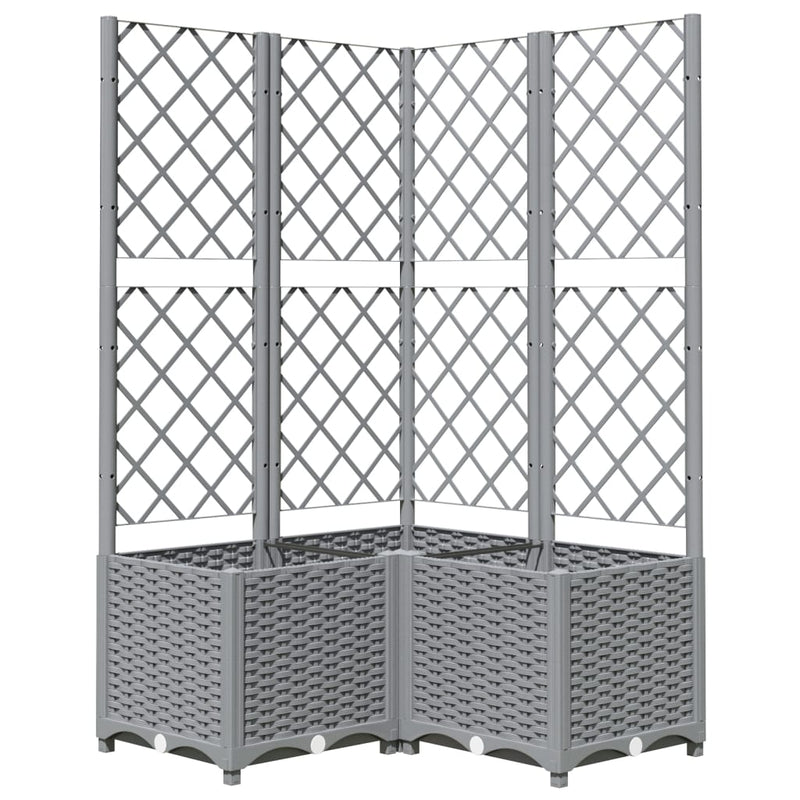 vidaXL Maceta de Jardín con Celosía PP 40x40x136 cm Gris Claro - Image 7 of 31