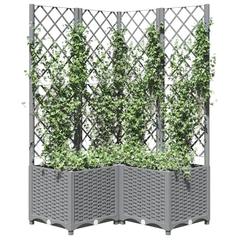 vidaXL Maceta de Jardín con Celosía PP 40x40x136 cm Gris Claro - Image 27 of 31