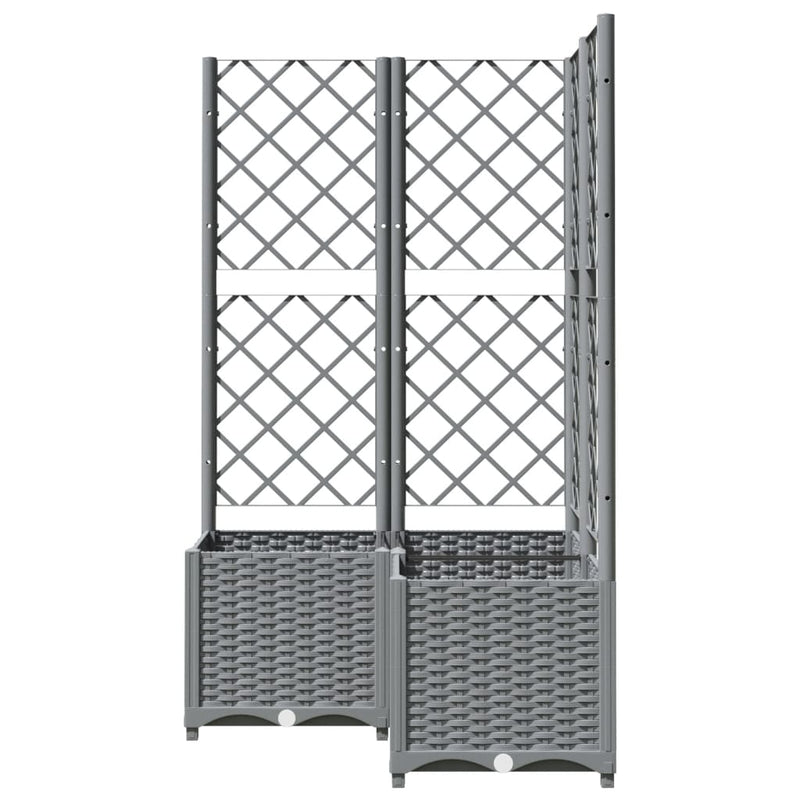 vidaXL Maceta de Jardín con Celosía PP 40x40x136 cm Gris Claro - Image 11 of 31