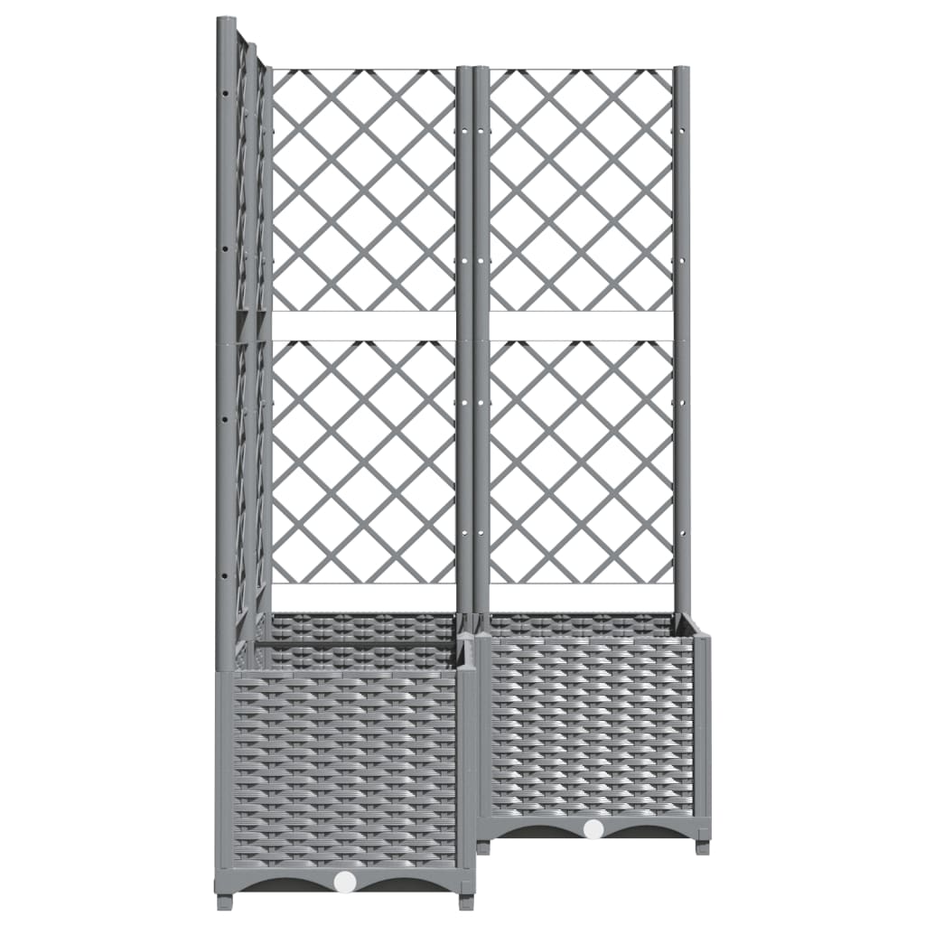 vidaXL Maceta de Jardín con Celosía PP 40x40x136 cm Gris Claro - Image 17 of 31