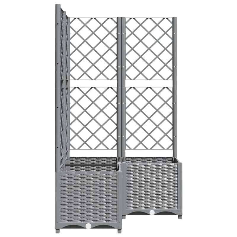 vidaXL Maceta de Jardín con Celosía PP 40x40x136 cm Gris Claro - Image 17 of 31