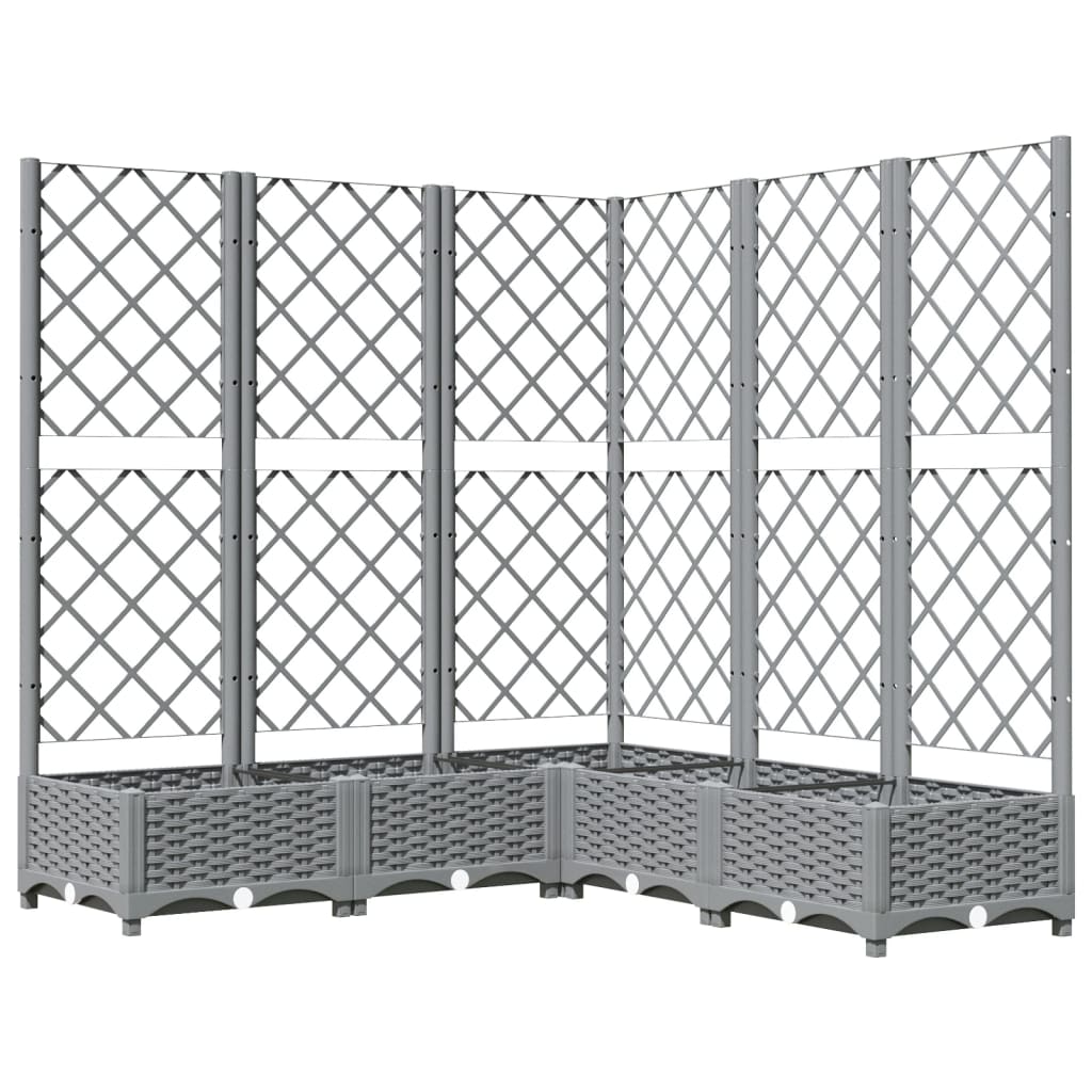 Fioriera e Graticcio PP 120x120x121,5 cm Grigio Chiaro - immagine 4 | SolPatio - Image 4 of 16