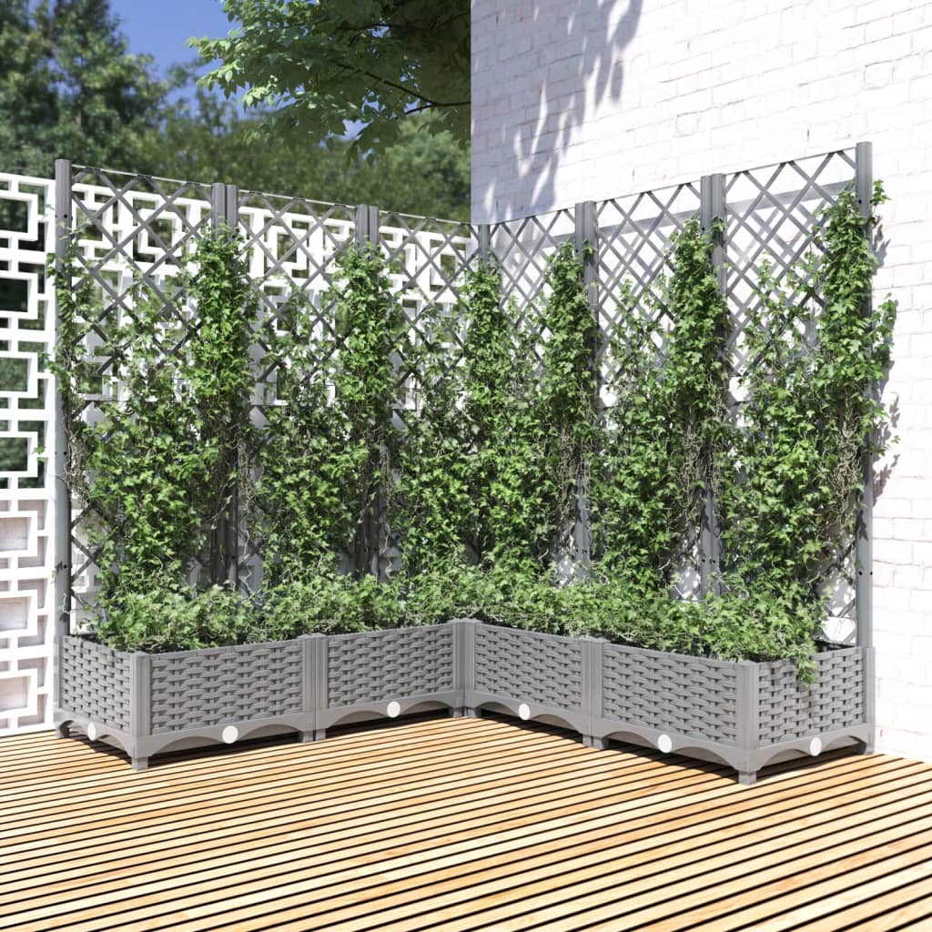 Fioriera e Graticcio PP 120x120x121,5 cm Grigio Chiaro - immagine 1 | SolPatio - Image 1 of 16