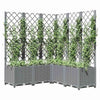 vidaXL Garden Planter with Trellis, PP, 120x40x136cm, Light Grey - Image 14 of 15