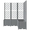 vidaXL Garden Planter with Trellis, PP, 120x40x136cm, Light Grey - Image 5 of 15