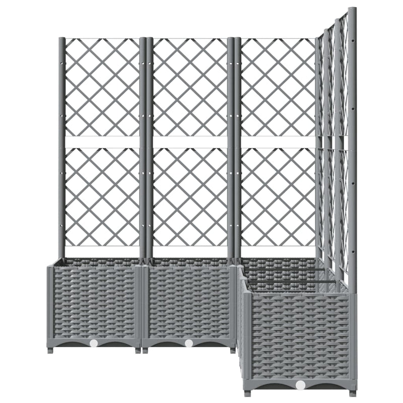 vidaXL Garden Planter with Trellis, PP, 120x40x136cm, Light Grey - Image 5 of 15