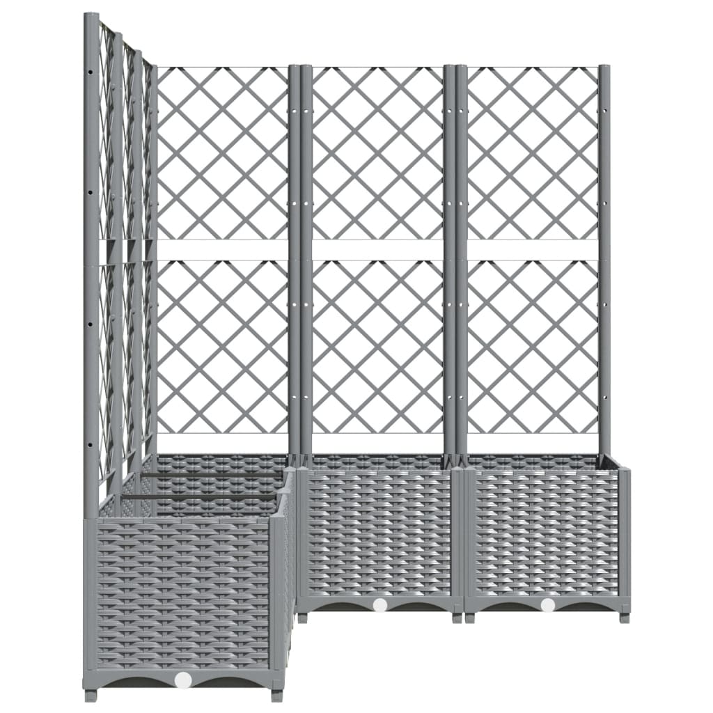 vidaXL Garden Planter with Trellis, PP, 120x40x136cm, Light Grey - Image 9 of 15