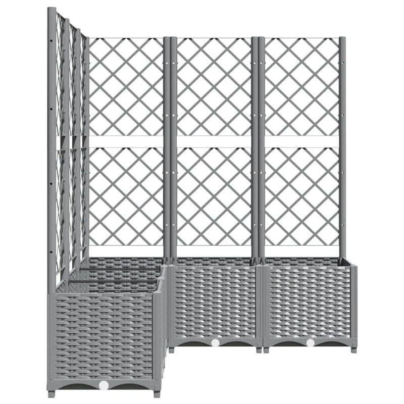 vidaXL Garden Planter with Trellis, PP, 120x40x136cm, Light Grey - Image 9 of 15