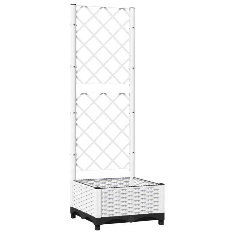 vidaXL Fioriera da Giardino con Graticcio Bianco 40x40x121,5 cm PP - Image 2 of 8