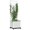vidaXL Garden Planter with Trellis, PP, 40x40x136 cm, White - Image 14 of 16