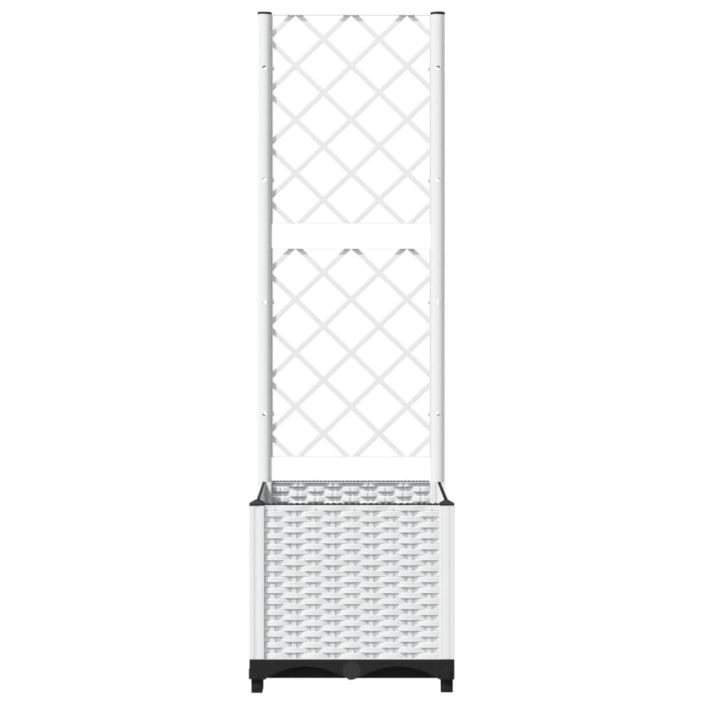 vidaXL Maceta de Jardín con Celosía en PP 80x40x136 cm, Blanco - Image 14 of 39