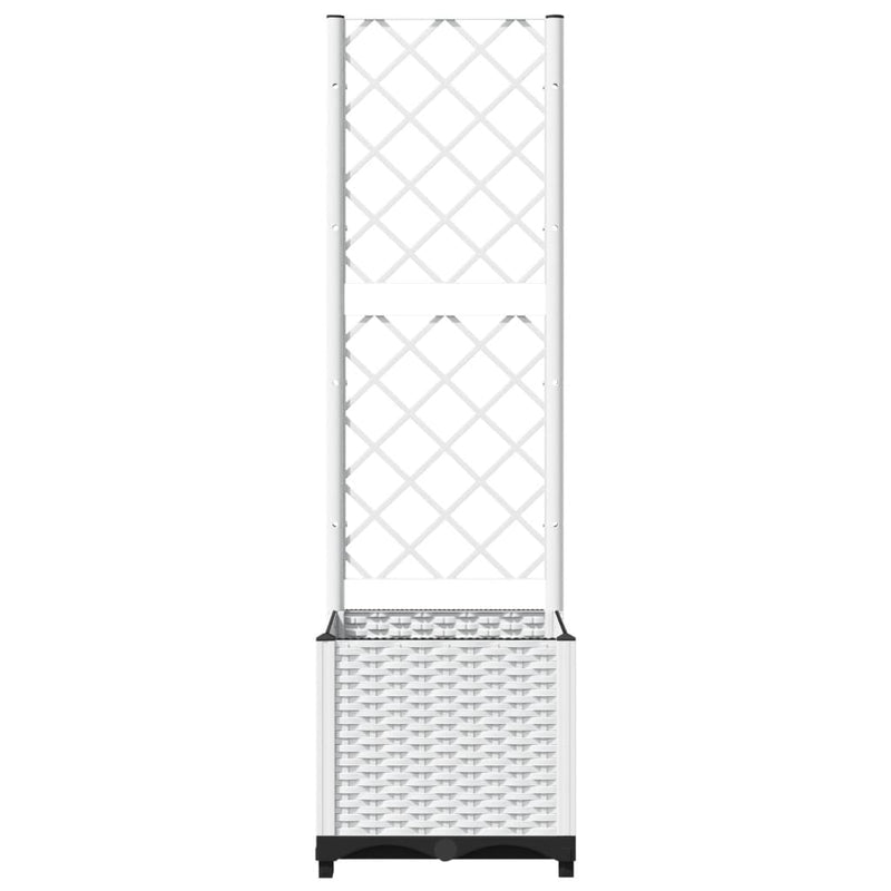 vidaXL Maceta de Jardín con Celosía en PP 80x40x136 cm, Blanco - Image 14 of 39