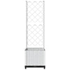 vidaXL Garden Planter with Trellis, PP, 40x40x136 cm, White - Image 5 of 16
