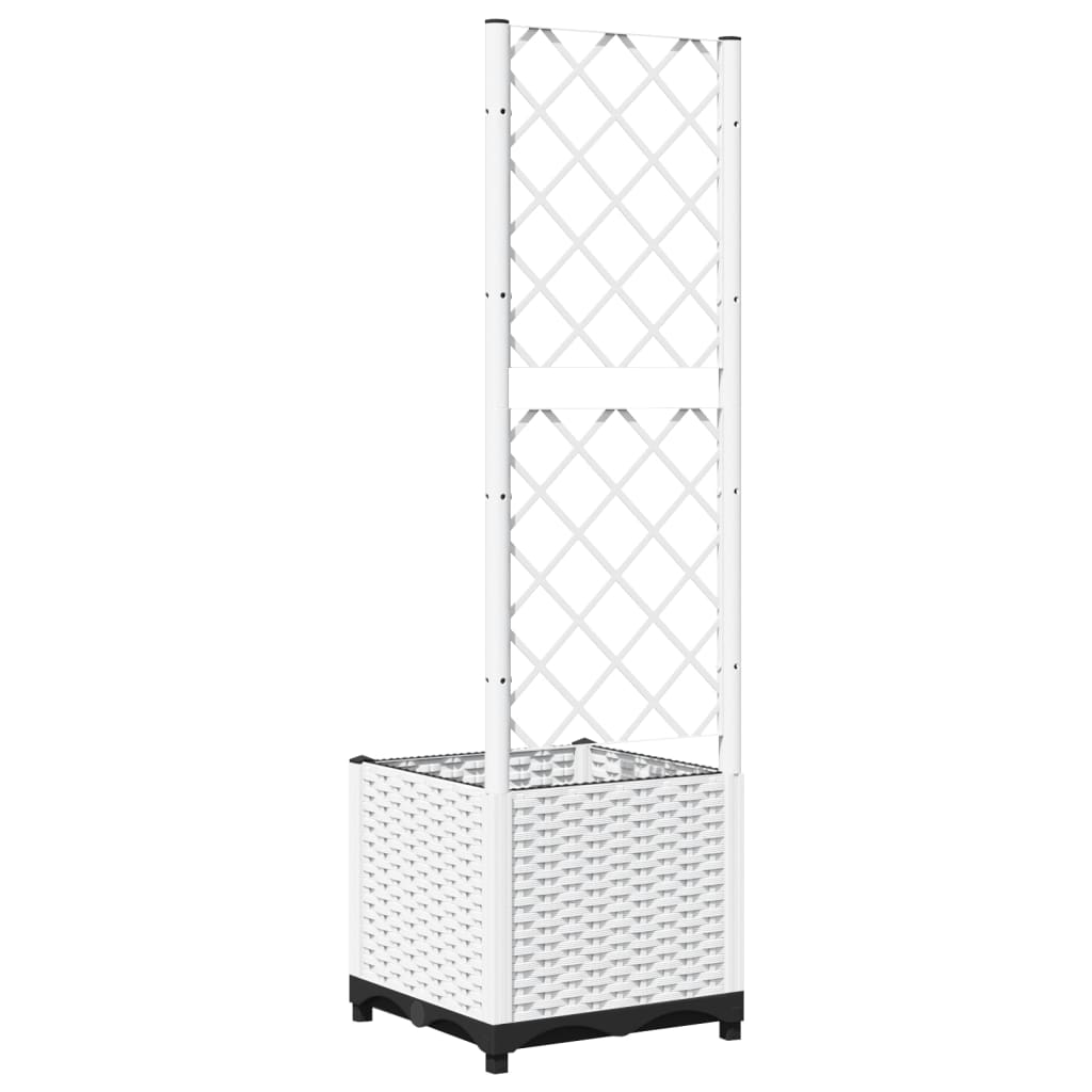 vidaXL Maceta de Jardín con Celosía en PP 80x40x136 cm, Blanco - Image 17 of 39