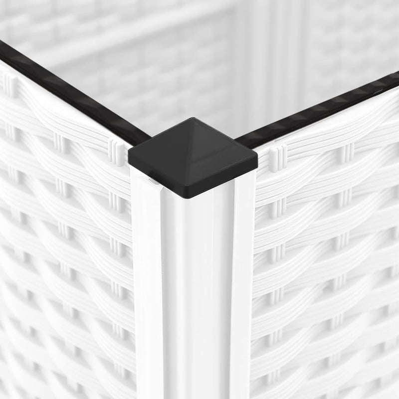 vidaXL Garden Planter with Trellis, PP, 40x40x136 cm, White - Image 12 of 16