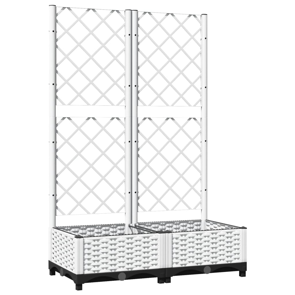 vidaXL Maceta de Jardín con Celosía en PP 80x40x136 cm, Blanco - Image 6 of 39