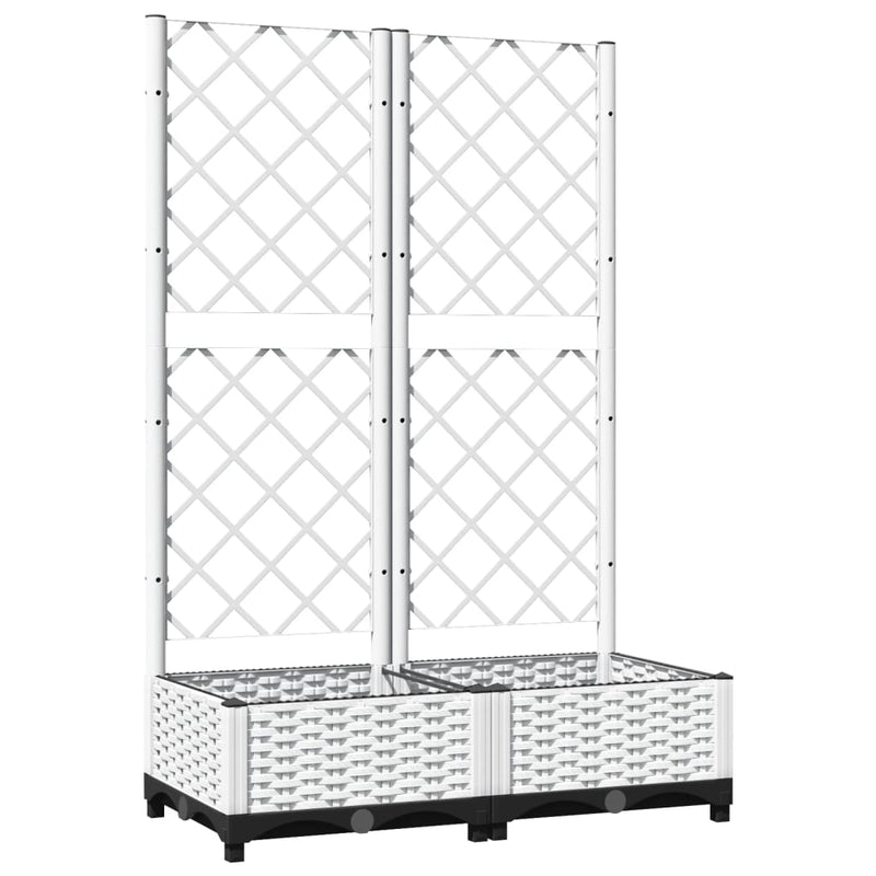 vidaXL Maceta de Jardín con Celosía en PP 80x40x136 cm, Blanco - Image 6 of 39