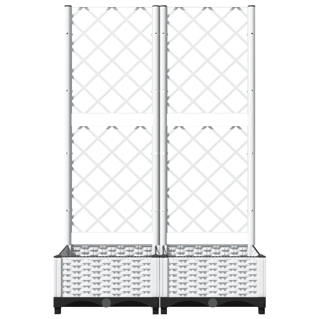 Fioriera da Giardino con Graticcio Bianco 80x40x121,5 cm PP - immagine 5 | SolPatio - Image 5 of 16