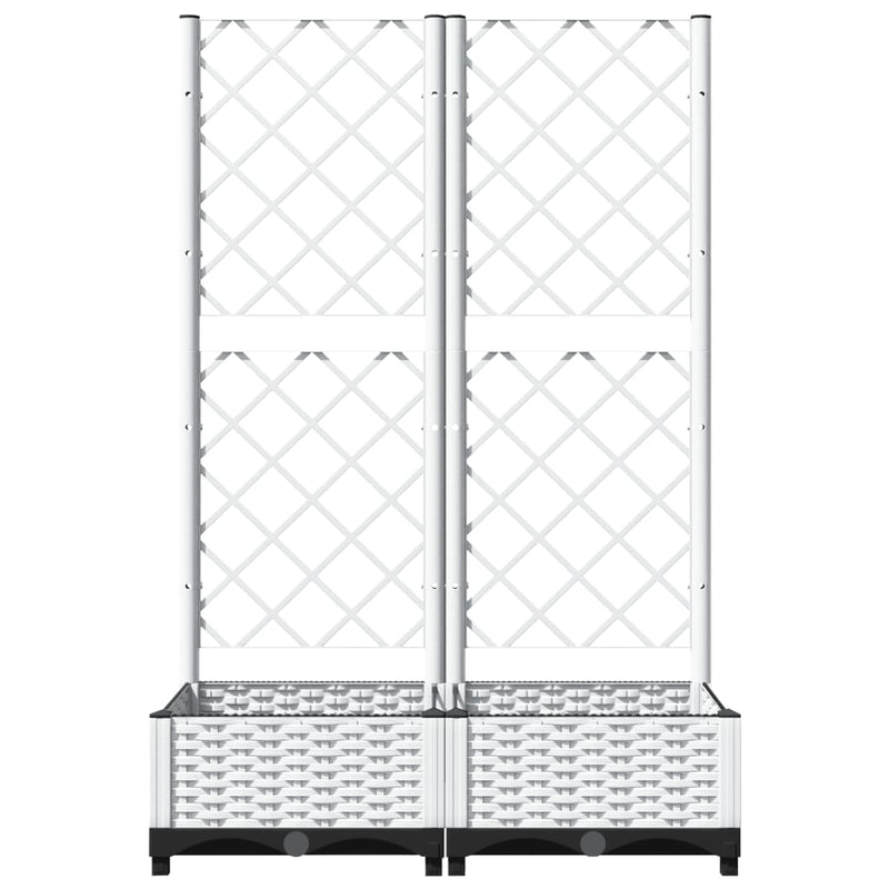 vidaXL Maceta de Jardín con Celosía en PP 80x40x136 cm, Blanco - Image 15 of 39