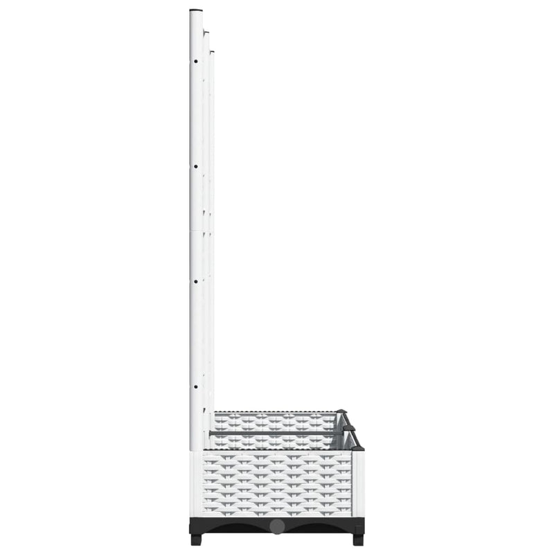 vidaXL Maceta de Jardín con Celosía en PP 80x40x136 cm, Blanco - Image 24 of 39