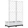 vidaXL Maceta de Jardín con Celosía en PP 80x40x136 cm, Blanco - Image 19 of 39