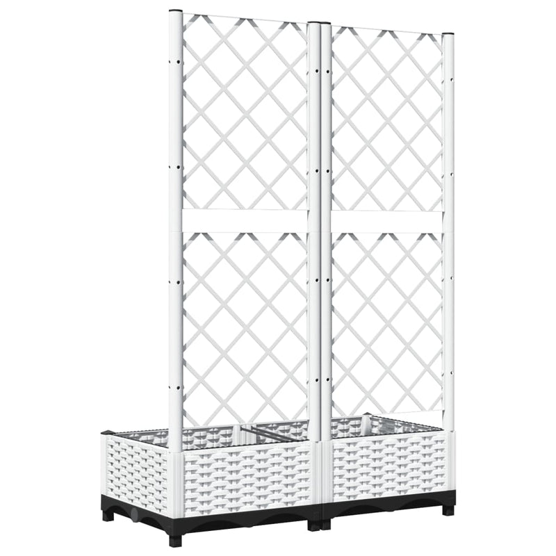 vidaXL Maceta de Jardín con Celosía en PP 80x40x136 cm, Blanco - Image 19 of 39