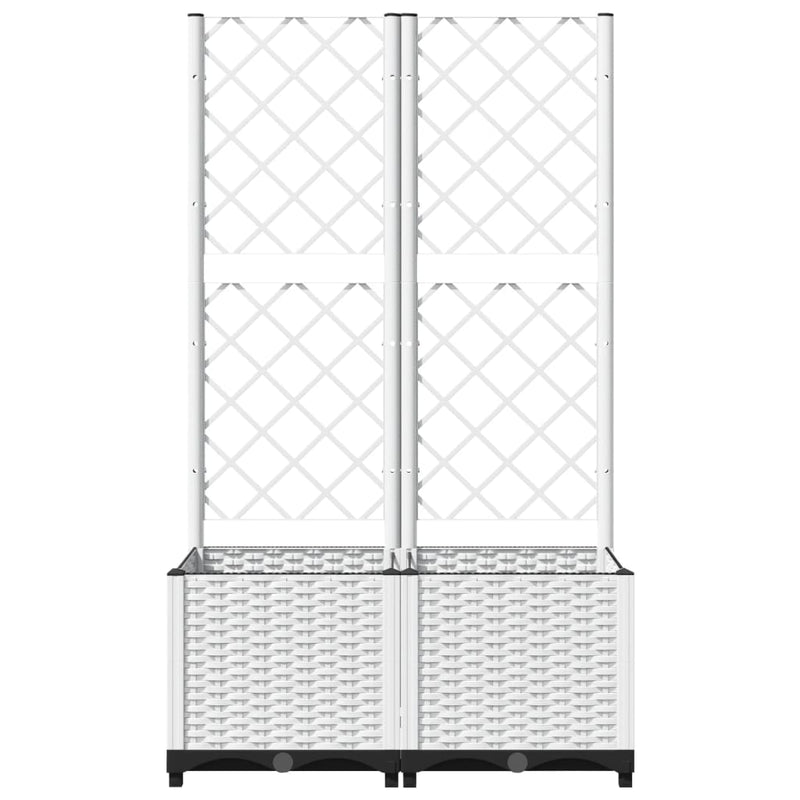 vidaXL Maceta de Jardín con Celosía en PP 80x40x136 cm, Blanco - Image 11 of 39