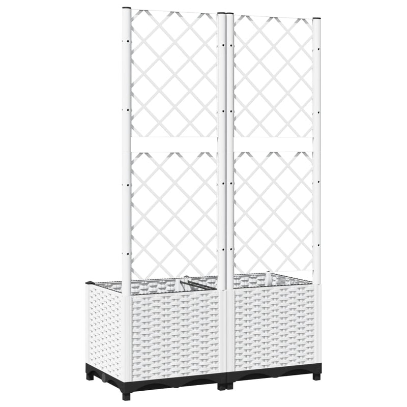 vidaXL Maceta de Jardín con Celosía en PP 80x40x136 cm, Blanco - Image 20 of 39