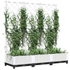 vidaXL Garden Planter with Trellis, PP, 120x40x121.5 cm, White - Image 3 of 7