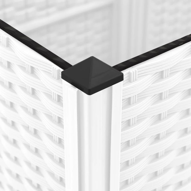 vidaXL Garden Planter with Trellis, PP, 120x40x121.5 cm, White - Image 6 of 7