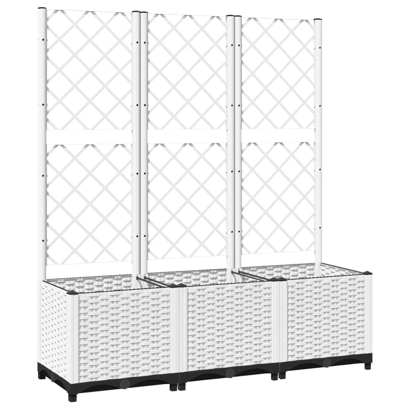 vidaXL Maceta de Jardín con Celosía en PP 80x40x136 cm, Blanco - Image 9 of 39