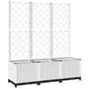 vidaXL Jardinera con Celosía de PP 120x40x136 cm Blanca - Image 5 of 23