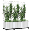 vidaXL Jardinera con Celosía de PP 120x40x136 cm Blanca - Image 9 of 23
