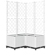 vidaXL Fioriera da Giardino con Graticcio, in PP, 80x80x136 cm, Bianca - Image 2 of 8