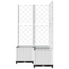 vidaXL Garden Planter with Trellis, PP, 40x40x136 cm, White - Image 9 of 16