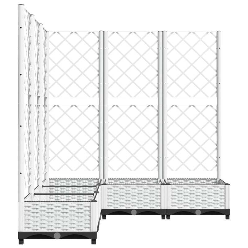 Fioriera da Giardino con Graticcio Bianco 80x40x121,5 cm PP - immagine 6 | SolPatio - Image 6 of 16