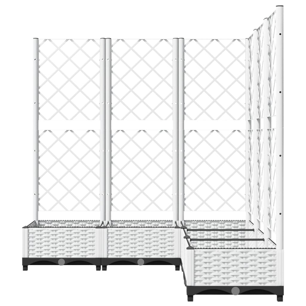 vidaXL Jardinera con Celosía de PP 120x40x136 cm Blanca - Image 14 of 23
