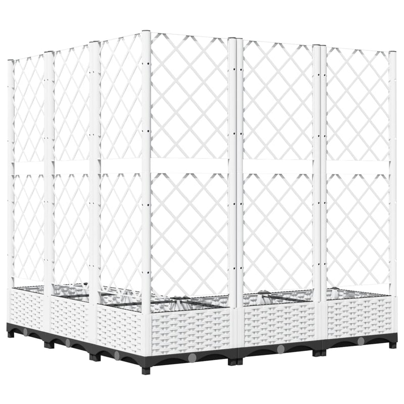 Fioriera da Giardino con Graticcio Bianco 80x40x121,5 cm PP - immagine 7 | SolPatio - Image 7 of 16