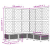 vidaXL Jardinera con Celosía de PP 120x40x136 cm Blanca - Image 23 of 23