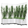 vidaXL Jardinera con Celosía de PP 120x40x136 cm Blanca - Image 21 of 23