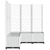 vidaXL Jardinera con Celosía de PP 120x40x136 cm Blanca - Image 7 of 23