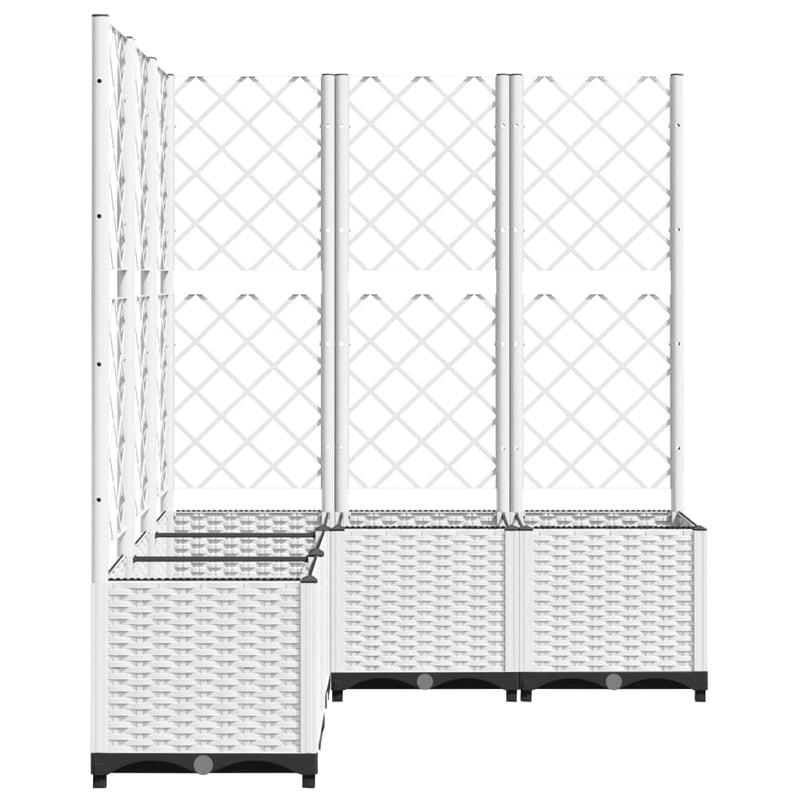 vidaXL Jardinera con Celosía de PP 120x40x136 cm Blanca - Image 7 of 23